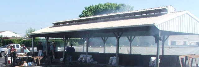 The smoke from the BBQ pits starts to blow over White Horse...